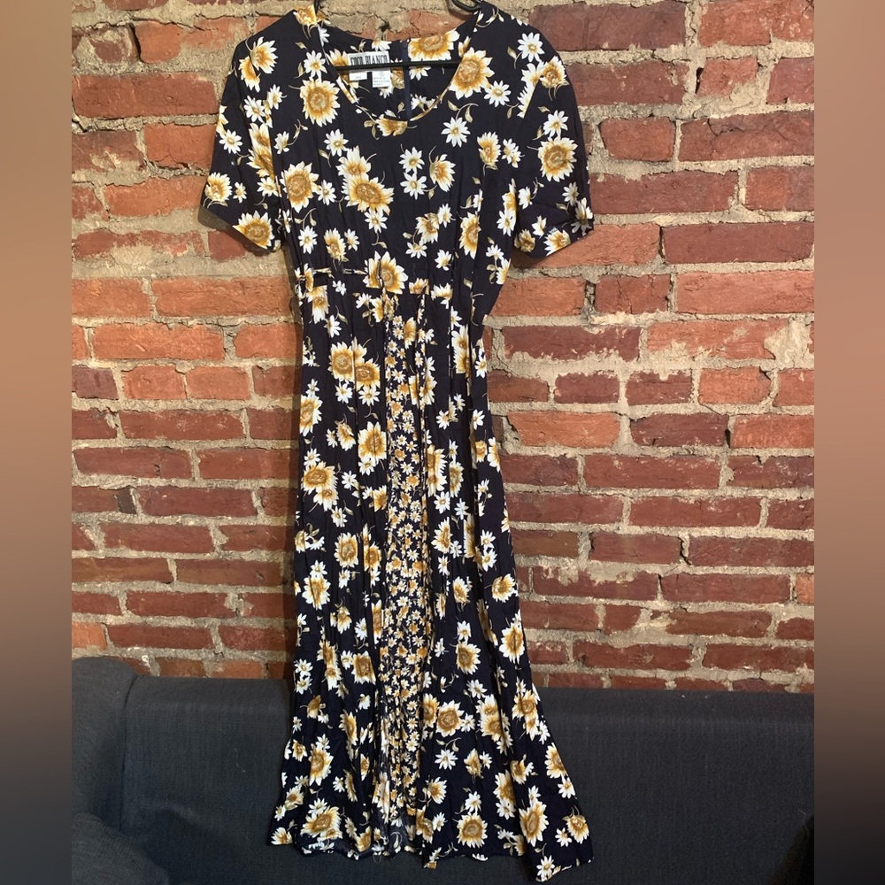 Coco Bianco Black and Yellow Floral Maxi Dress